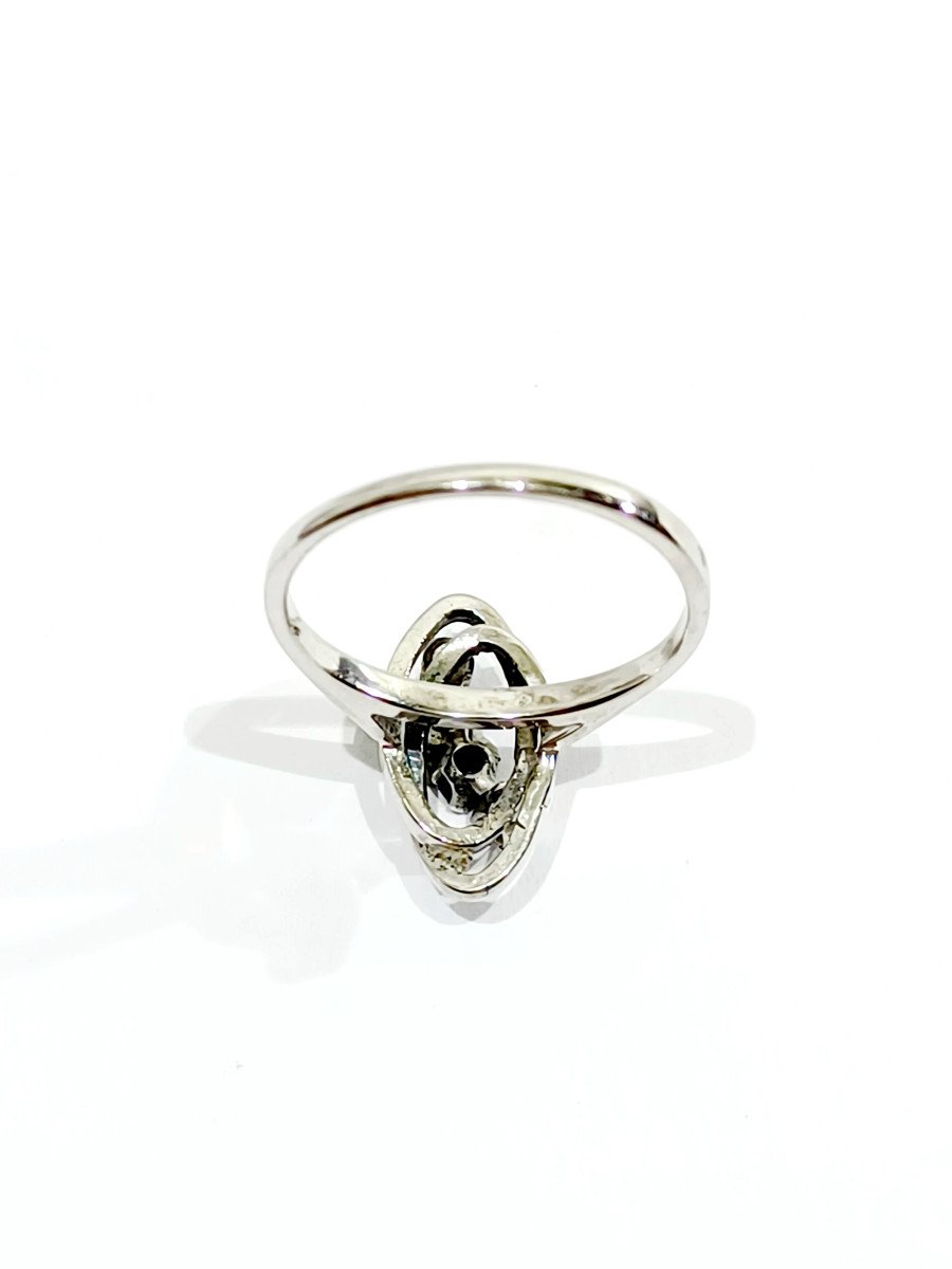 White Gold Diamond Sapphire Ring-photo-6