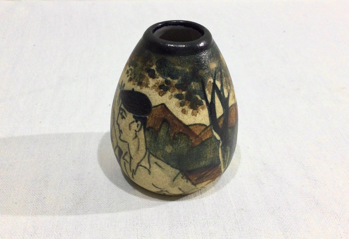Ciboure Small Ovoid Ceramic Vase-photo-1