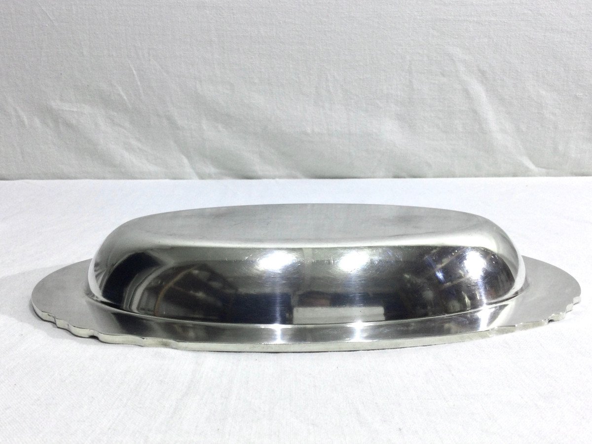 Gallia Collection Serving Dish In Silver Metal-photo-3