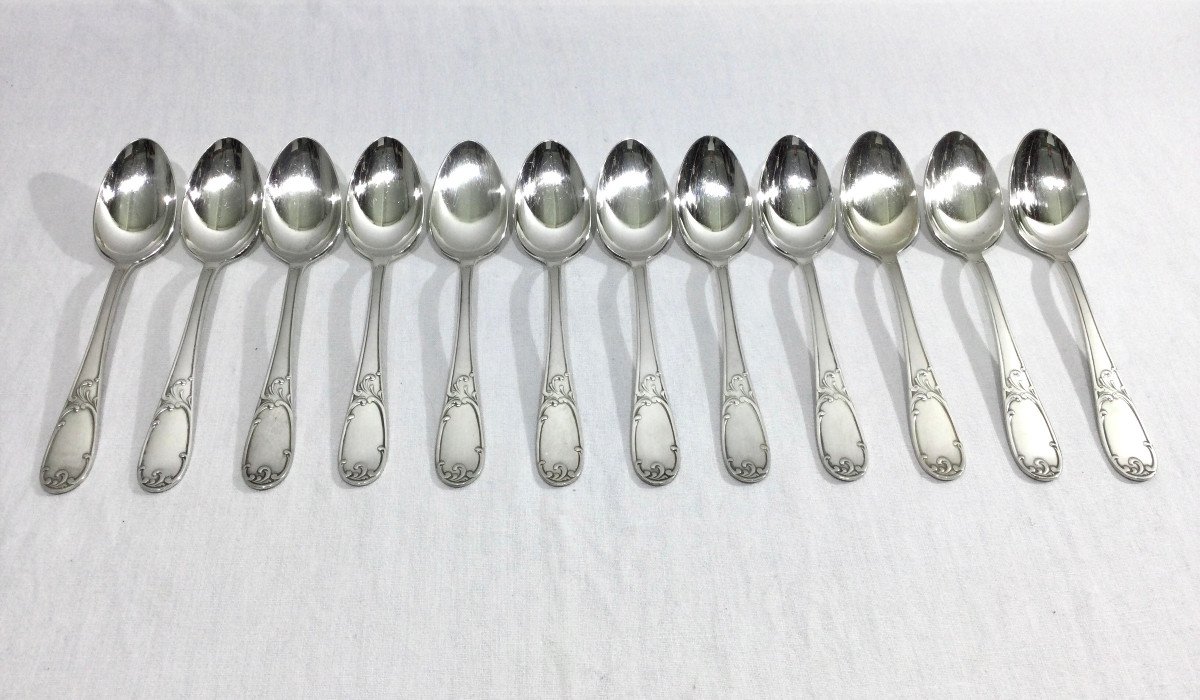 Housewife 49 Pieces In Silver Metal Louis XV-photo-2