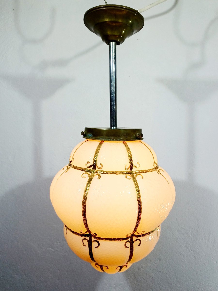 Pink Blown Glass Pendant Light-photo-7