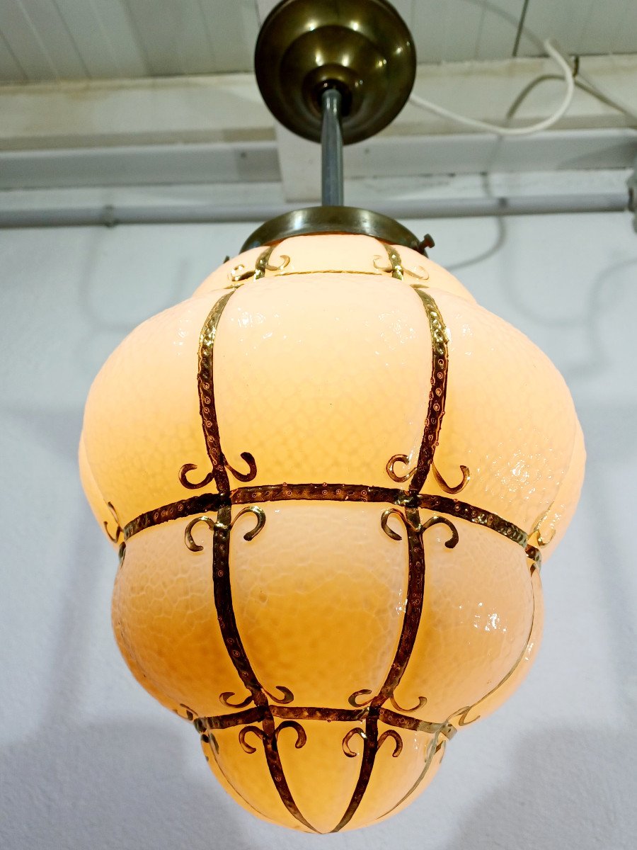 Pink Blown Glass Pendant Light-photo-8