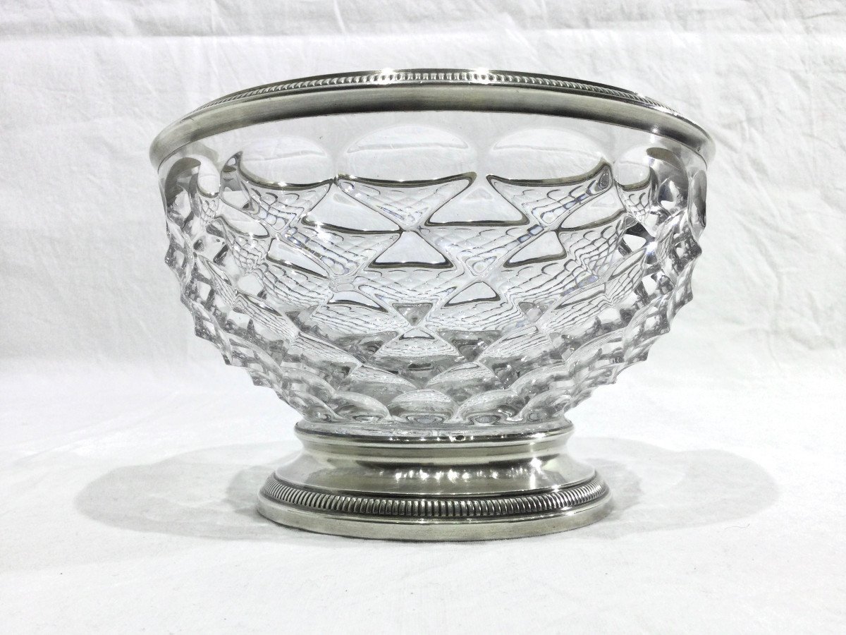 Henri Soufflot - Crystal And Silver Salad Bowl-photo-2