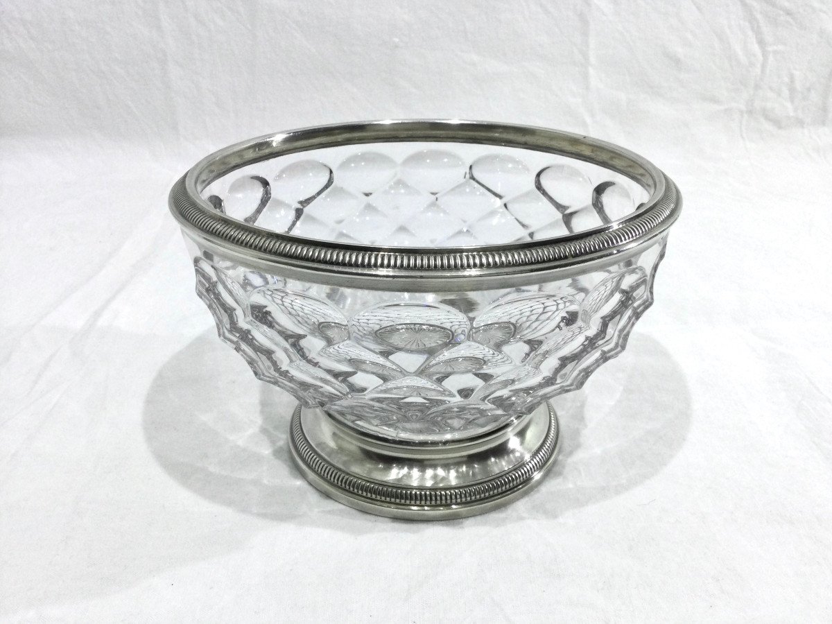 Henri Soufflot - Crystal And Silver Salad Bowl-photo-3