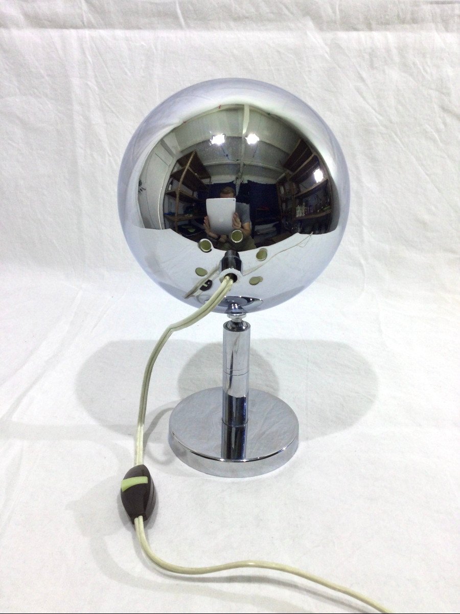 Eyeball Chrome Metal Desk Lamp-photo-3