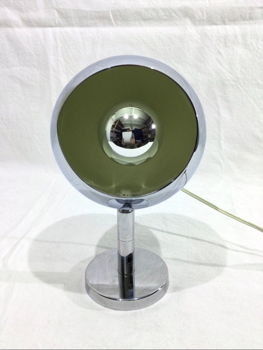 Eyeball Chrome Metal Desk Lamp-photo-4