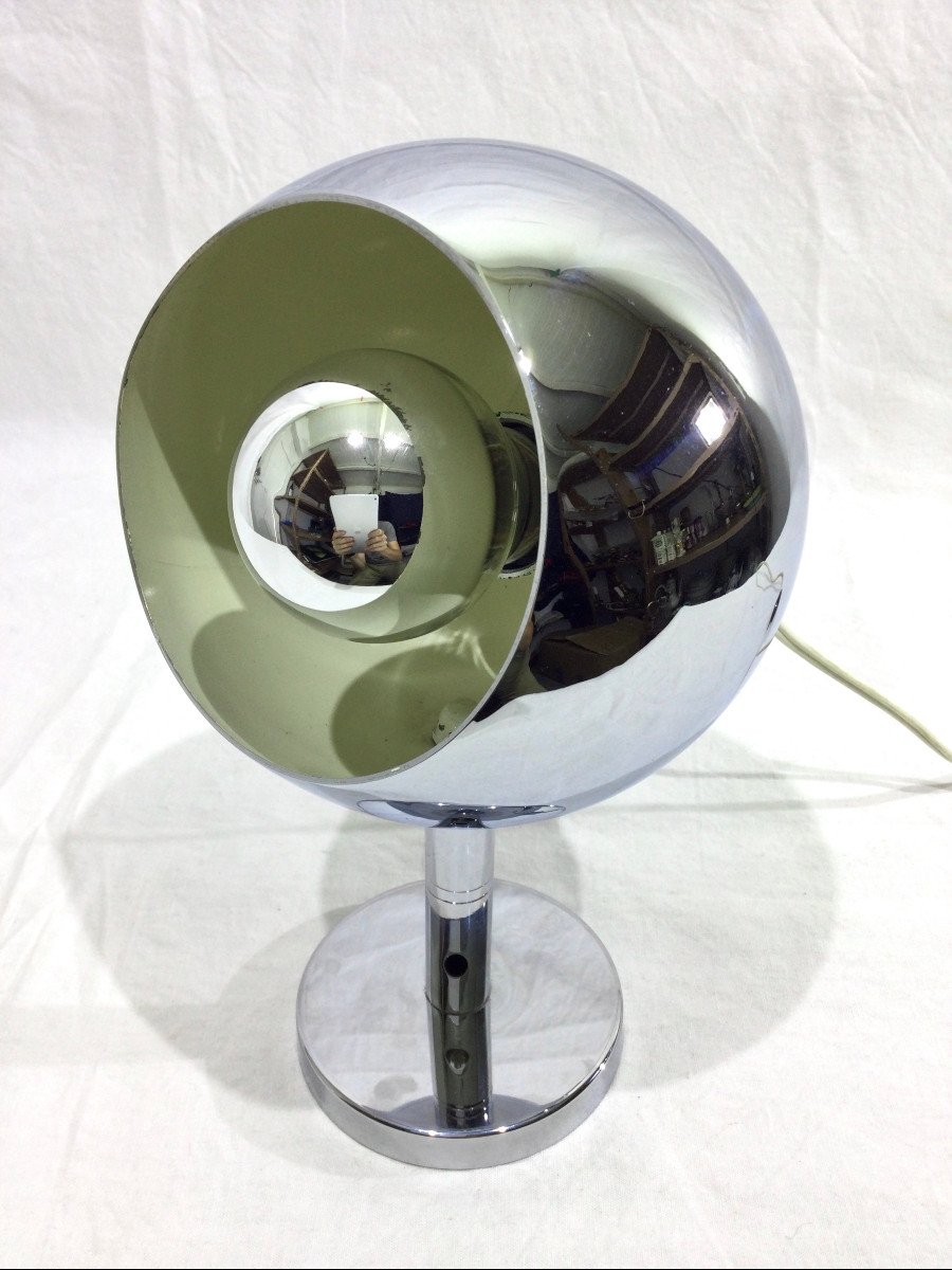 Eyeball Chrome Metal Desk Lamp-photo-3