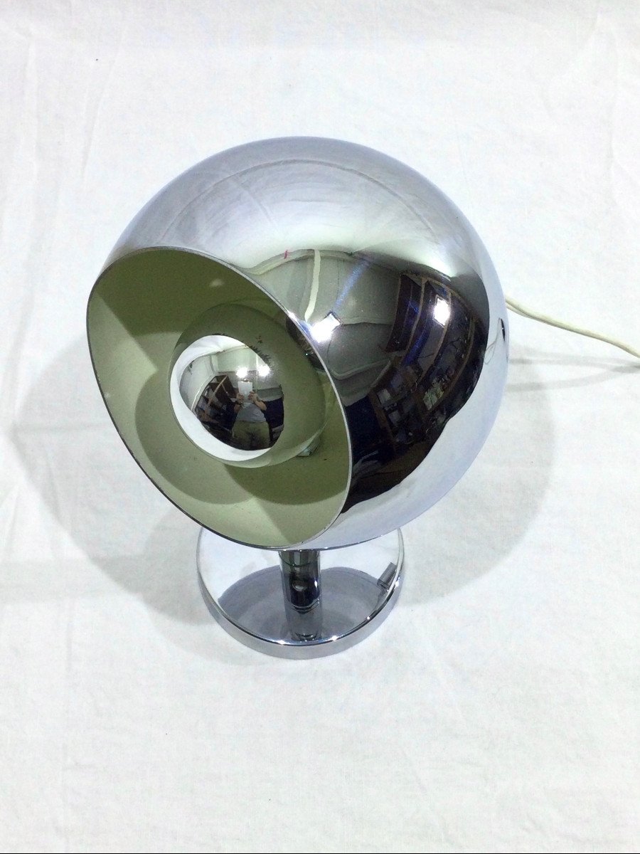 Eyeball Chrome Metal Desk Lamp-photo-4