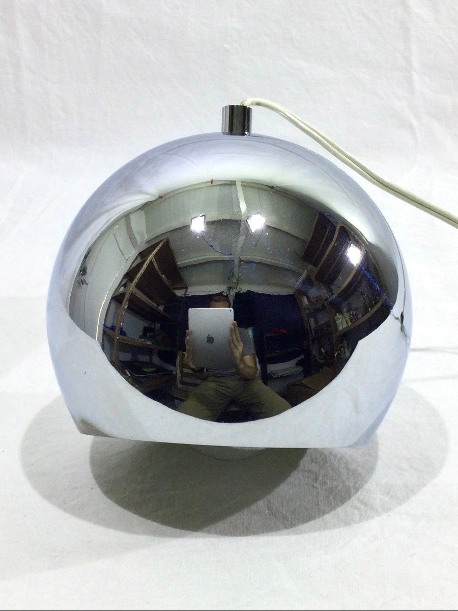 Eyeball Chrome Metal Desk Lamp-photo-6