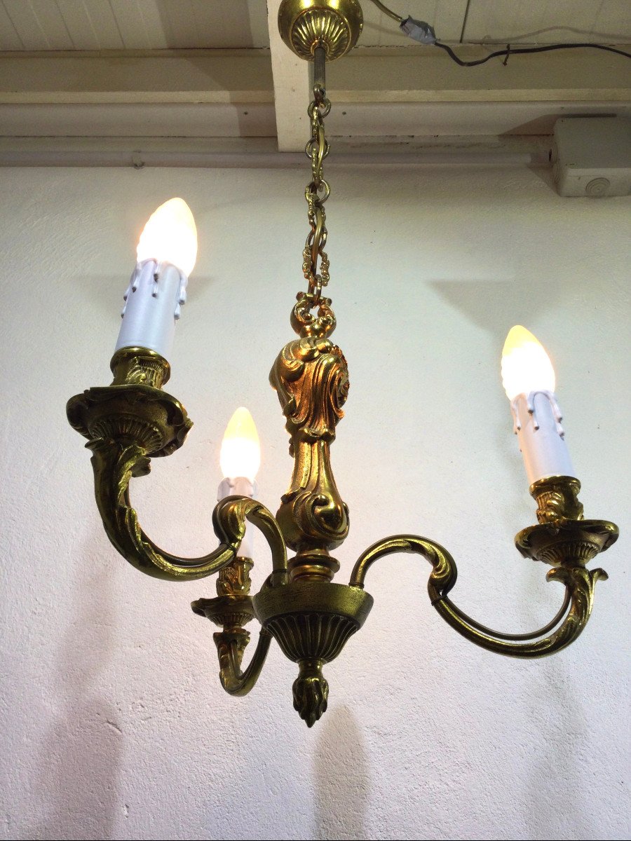 3 Light Bronze Chandelier-photo-2