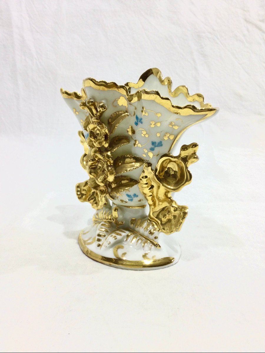 Old Paris Porcelain Wedding Vase 19th Century-photo-2
