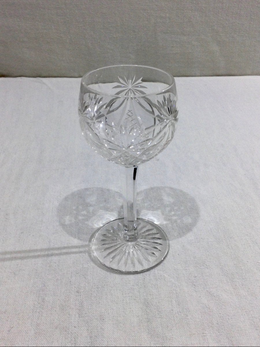 Baccarat – 9 Baccarat Crystal White Wine Glasses -photo-3