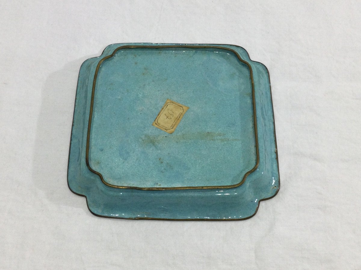 Asian Tray In Enamelled Copper-photo-5