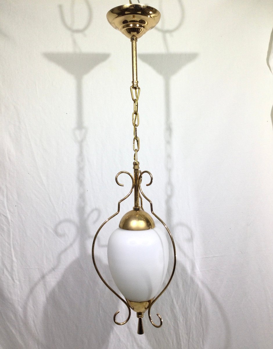1 Light Lantern In Gold Metal-photo-4