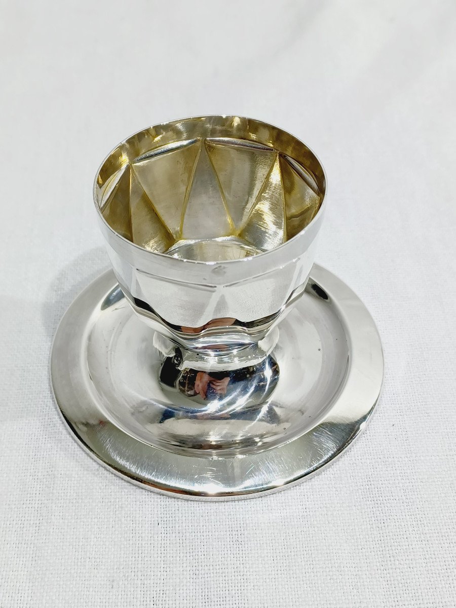 Louis Coignet – Flat Egg Cup In Sterling Silver -photo-3