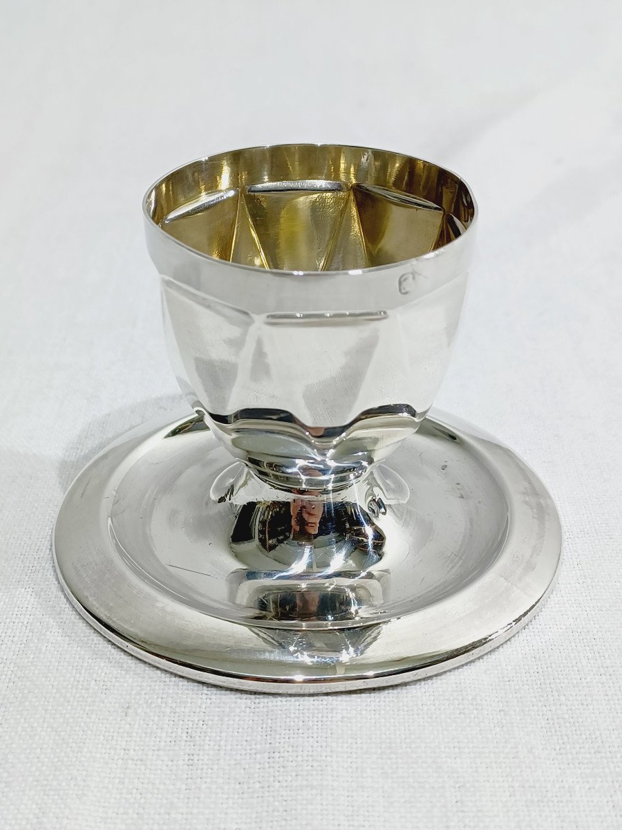 Louis Coignet – Flat Egg Cup In Sterling Silver -photo-4