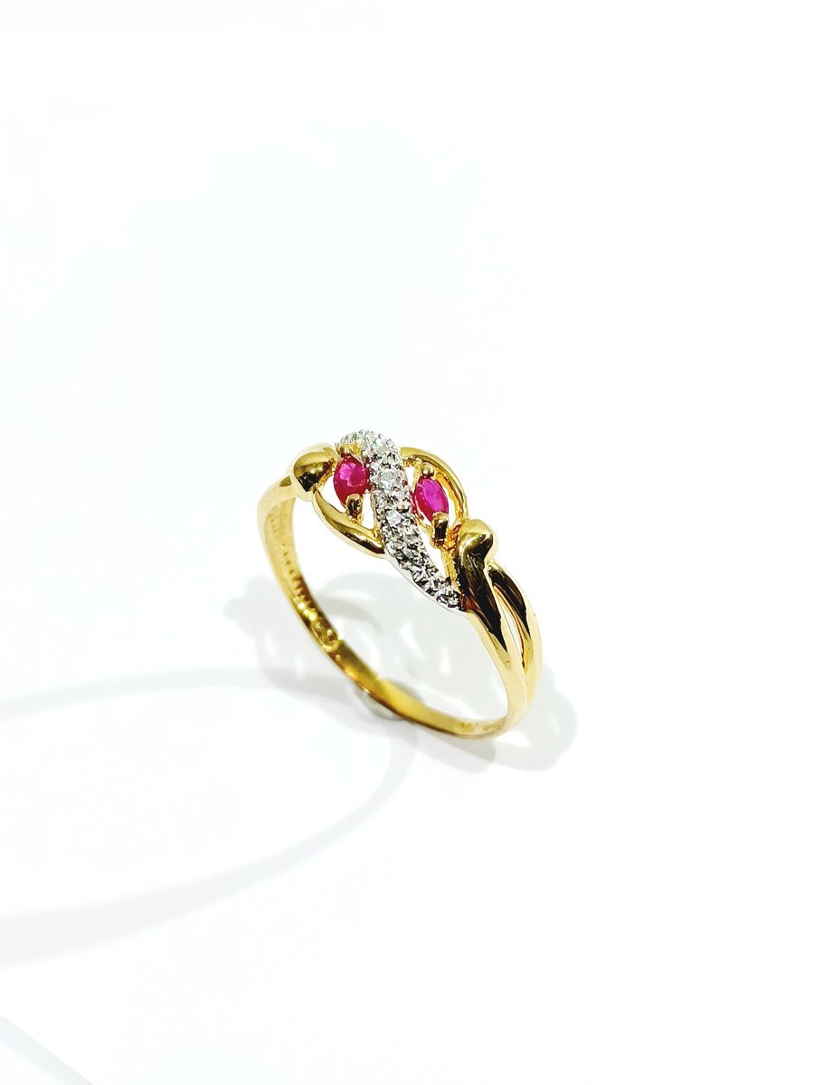 Bague Or Diamants Rubis-photo-4