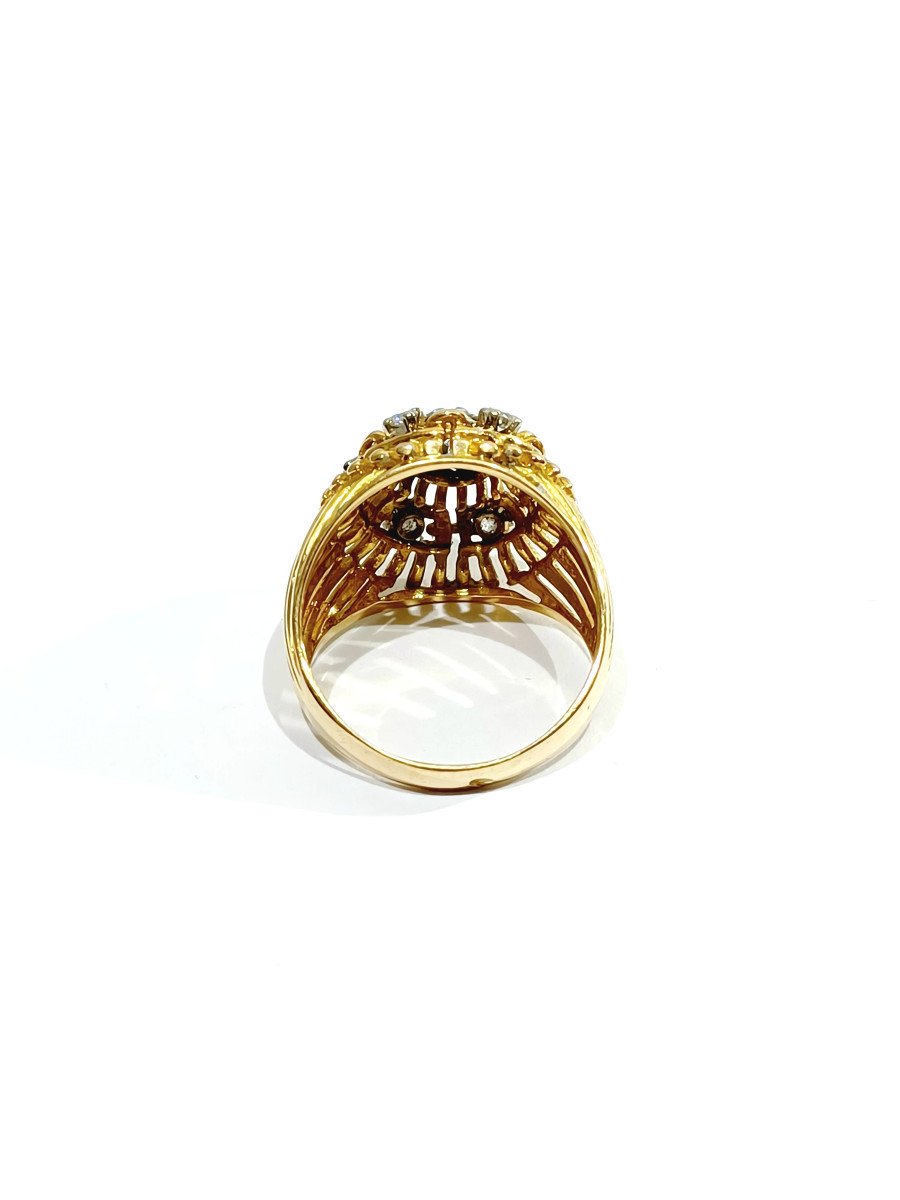 Openwork Ring In Rose Gold And Diamonds    -photo-3