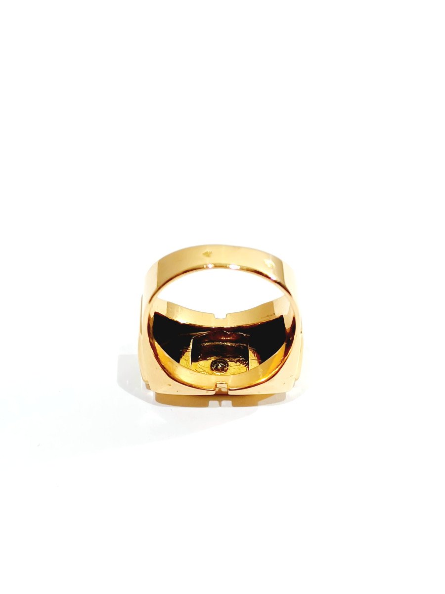 Gold And Diamond Tank Ring -photo-5
