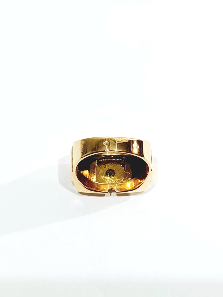 Gold And Diamond Tank Ring -photo-6