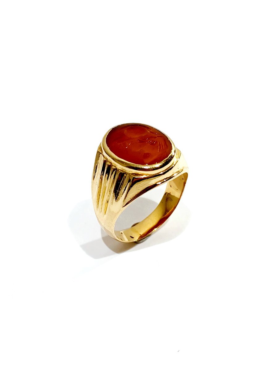 Men's Intaglio Gold And Carnelian Ring