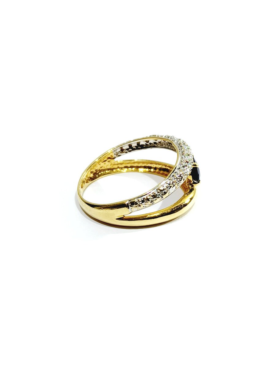 Bague Or Diamants Et Saphir-photo-4