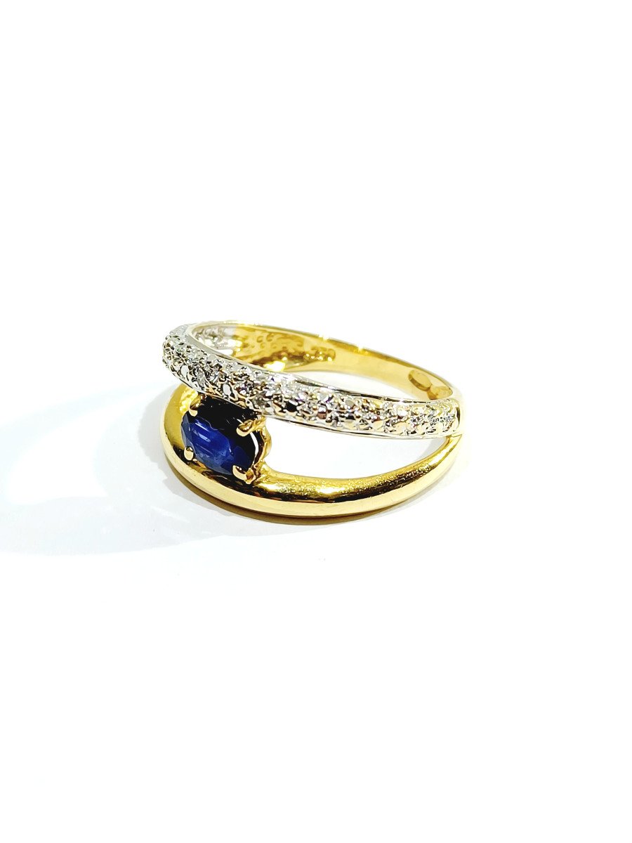 Bague Or Diamants Et Saphir-photo-5