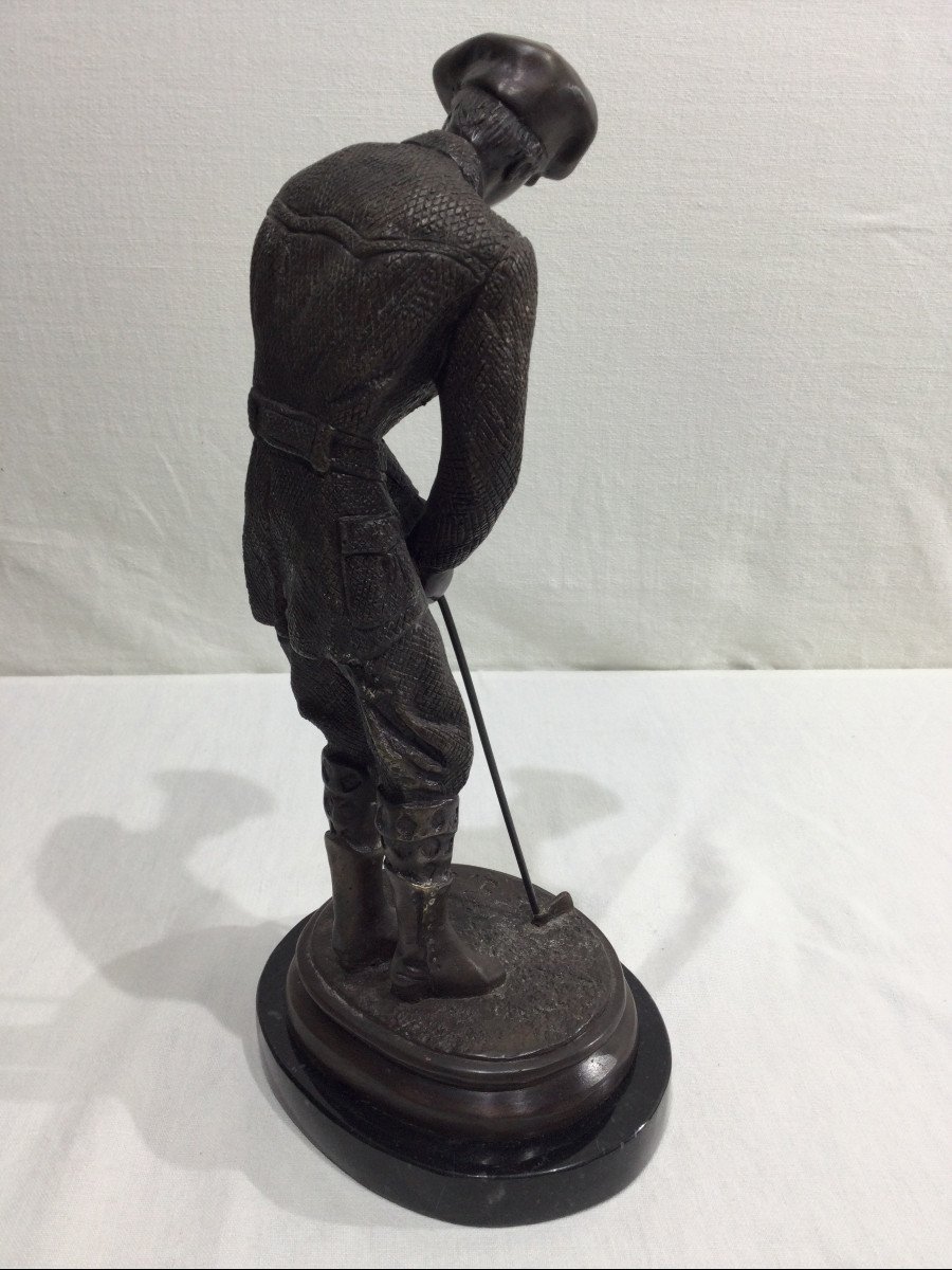 F. Daste – Golfeur En Bronze-photo-2