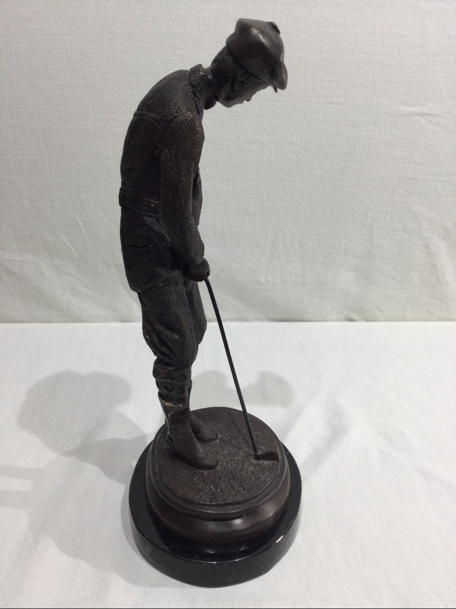 F. Daste – Golfeur En Bronze-photo-3