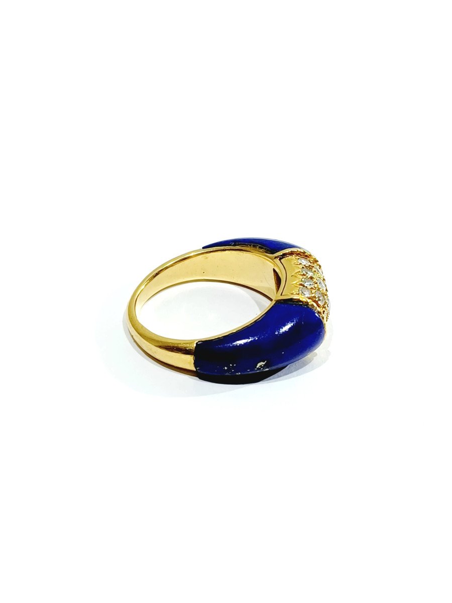 Gold Diamond And Lapis Lazuli Ring-photo-3