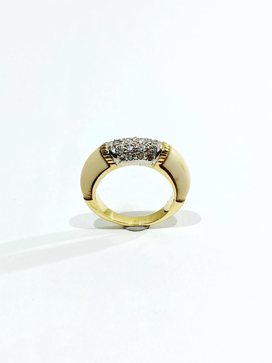 Bague Or Ivoire Et Diamants-photo-2