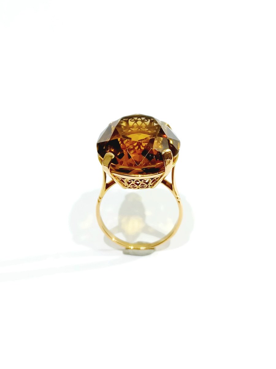 Bague Or Sertie d'Une Citrine-photo-2