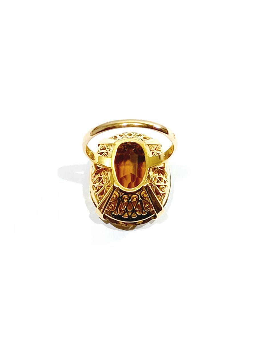 Bague Or Sertie d'Une Citrine-photo-6