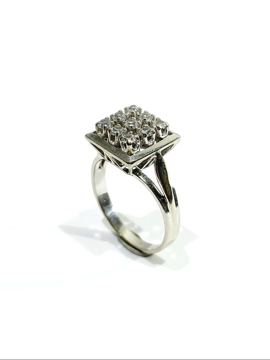 Pavement Diamonds And White Gold Ring-photo-4