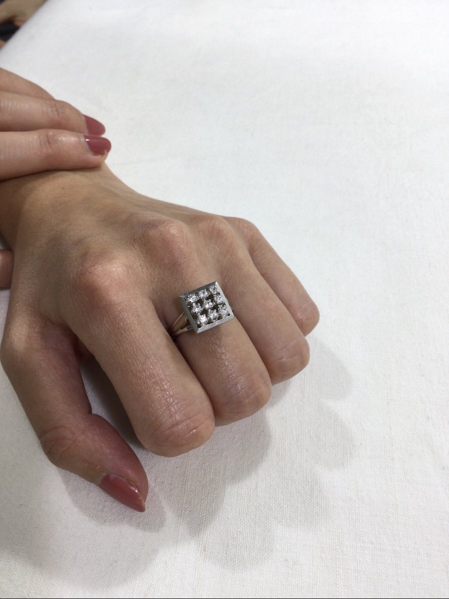 Pavement Diamonds And White Gold Ring-photo-7