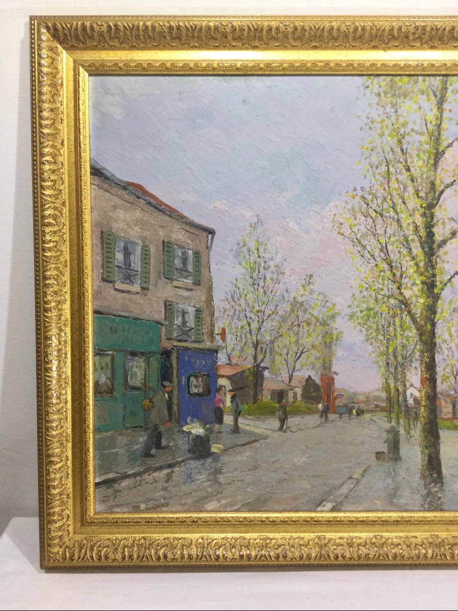 E. Febvre - Oil On Panel “street Scene”	-photo-2