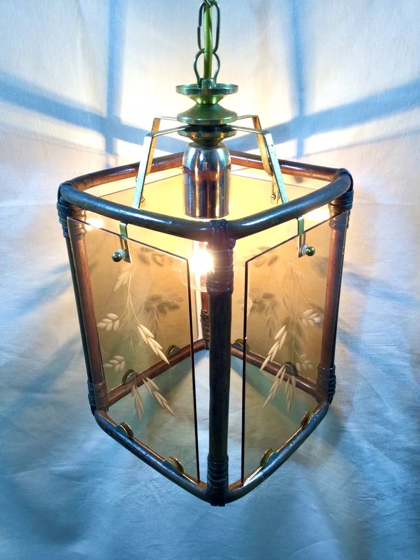 1 Light Bamboo Lantern And Smoked Glasses-photo-4