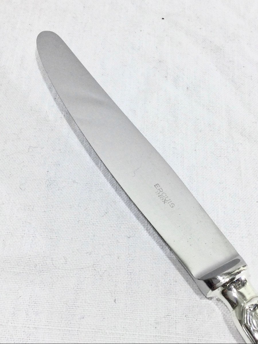 Ercuis – 12 Silver Metal Ribbon Knives-photo-4