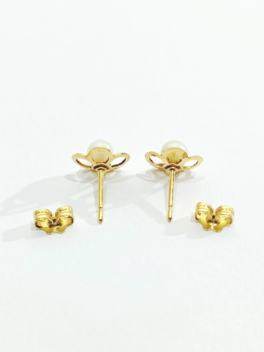 Pair Of Gold And Pearl Earrings -photo-4