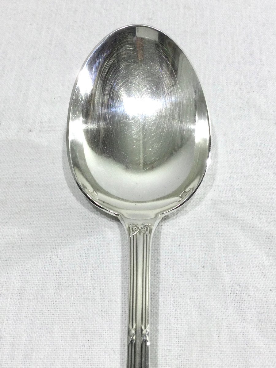  Christofle – Crossed Ribbons Stewing Spoon -photo-4