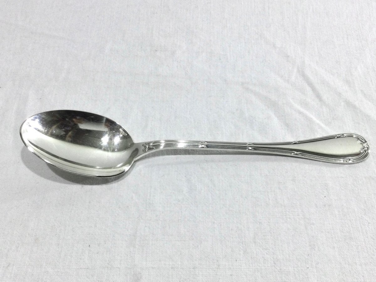  Christofle – Crossed Ribbons Stewing Spoon -photo-6