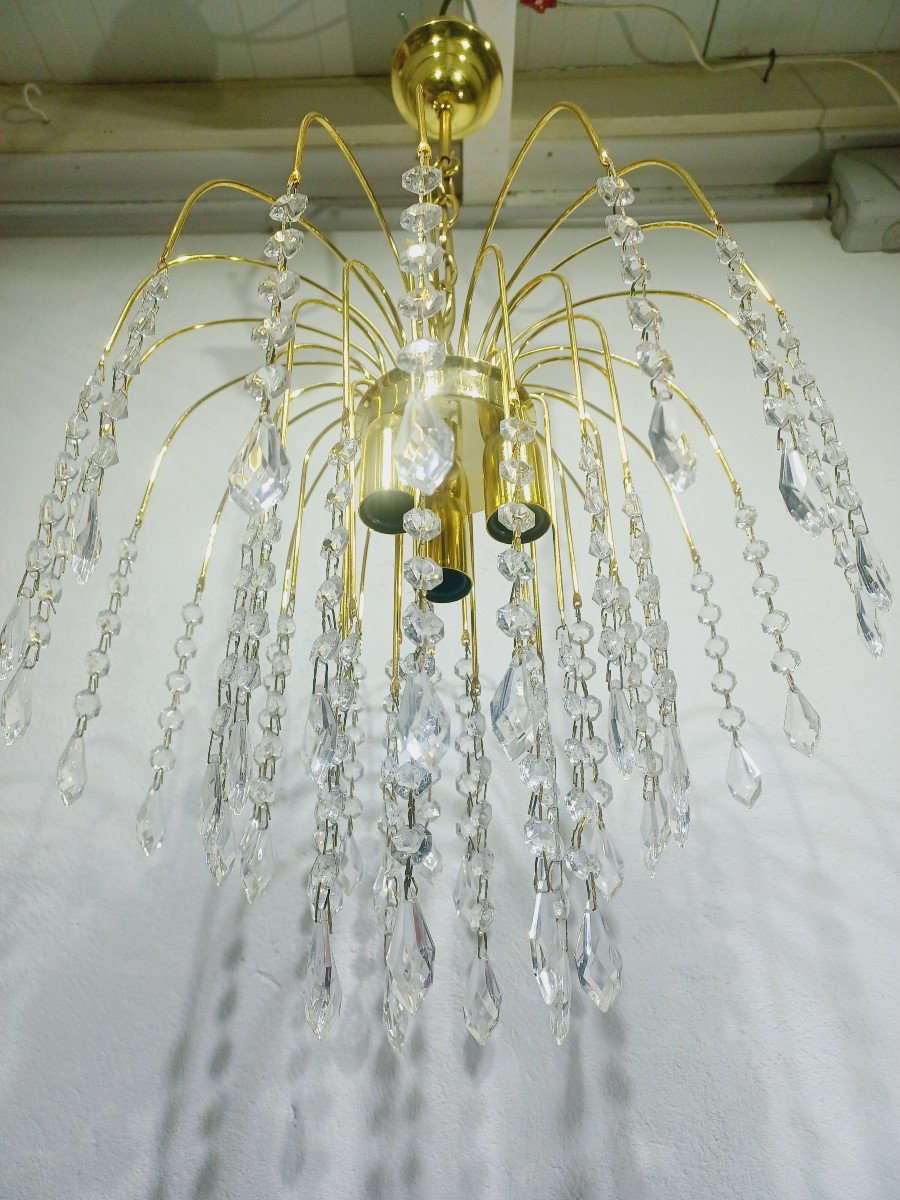 3 Light Crystal Chandelier -photo-3