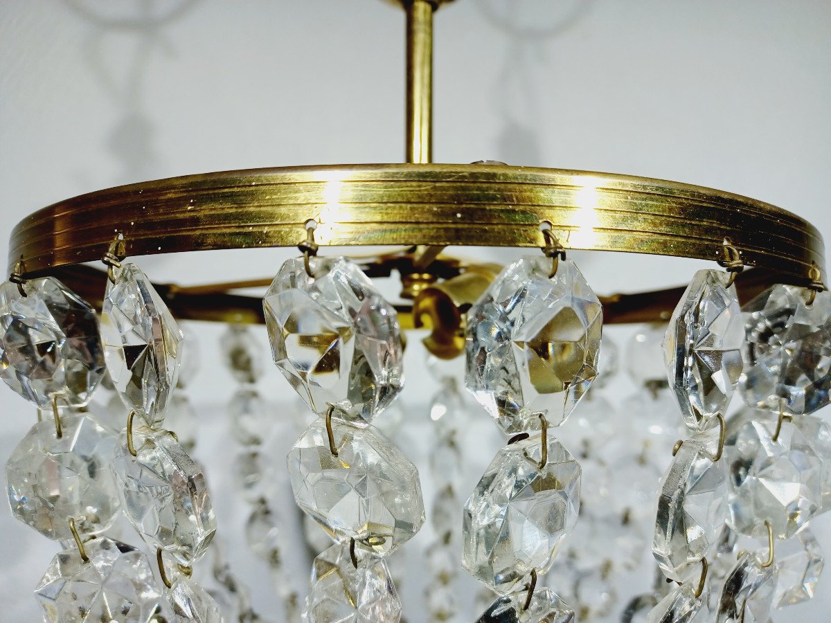 2-light Brass And Crystal Ceiling Light-photo-3