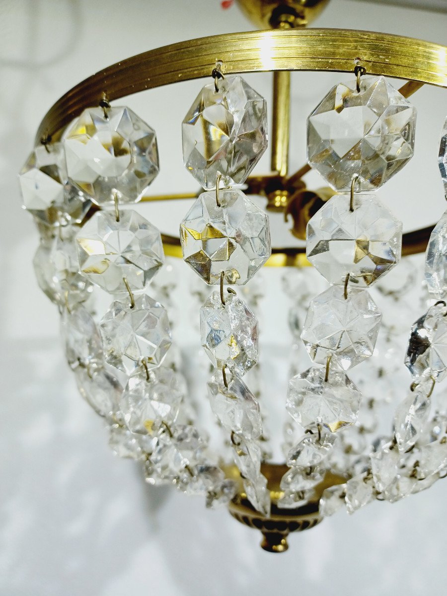 2-light Brass And Crystal Ceiling Light-photo-6