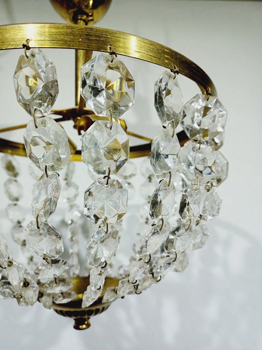 2-light Brass And Crystal Ceiling Light-photo-7