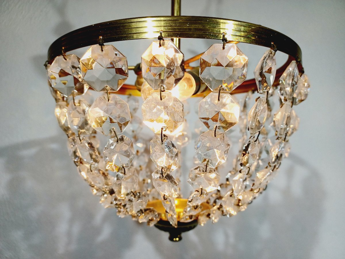 2-light Brass And Crystal Ceiling Light-photo-8