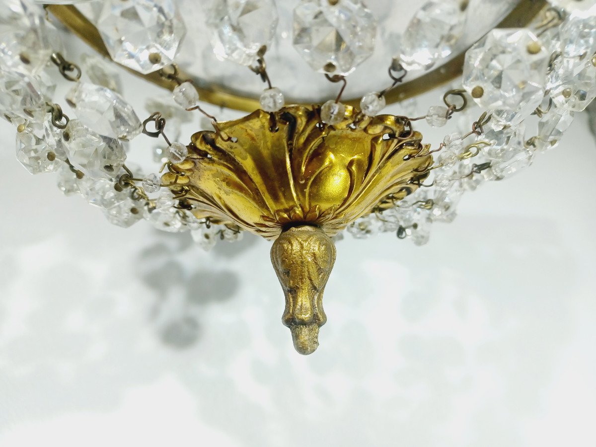 Bronze And Crystal Ceiling Light-photo-2