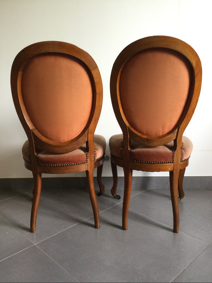 Pair Of Louis Philippe Medallion Chairs -photo-5