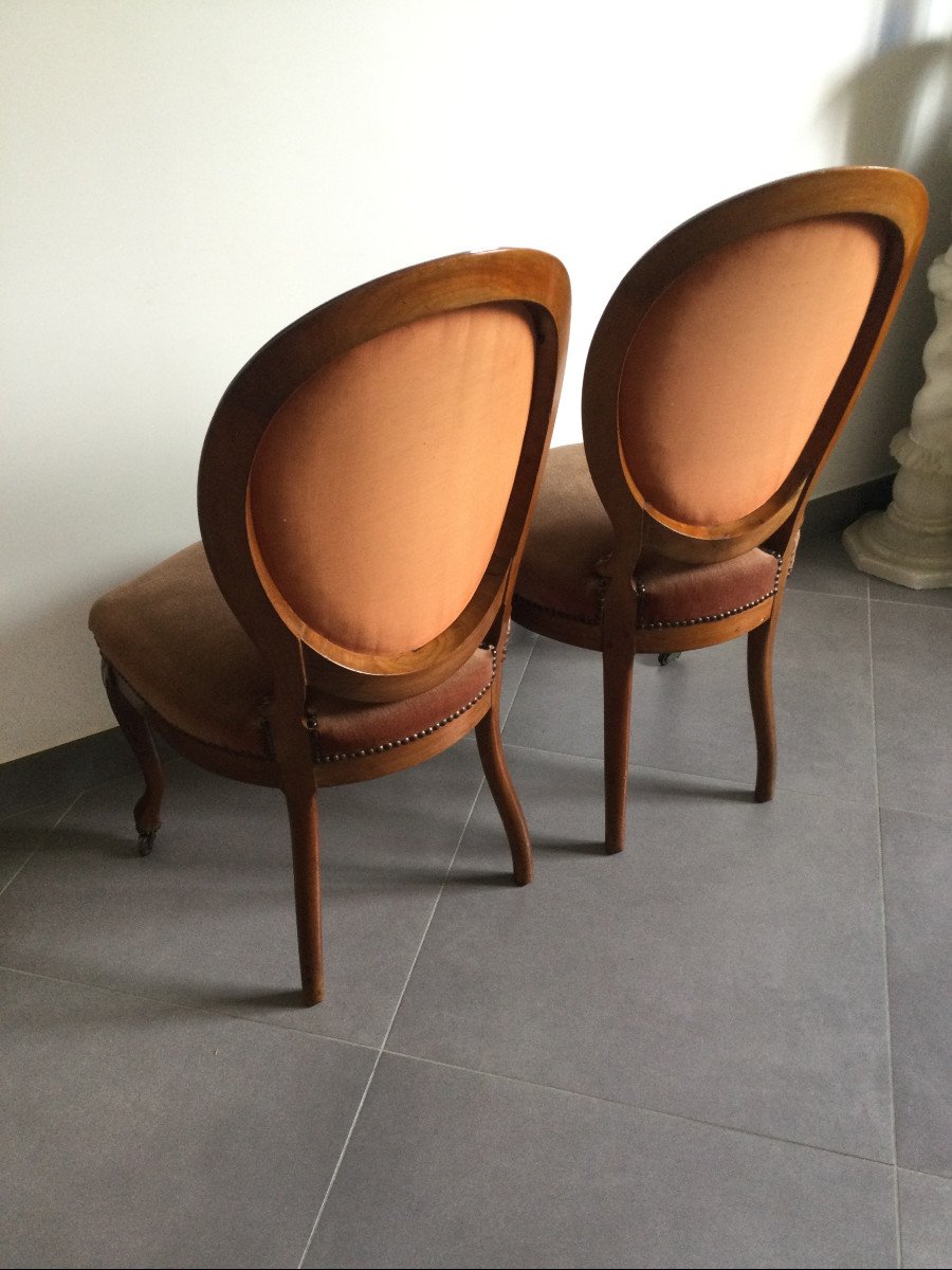 Pair Of Louis Philippe Medallion Chairs -photo-6