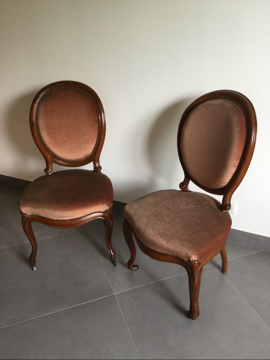 Pair Of Louis Philippe Medallion Chairs -photo-8